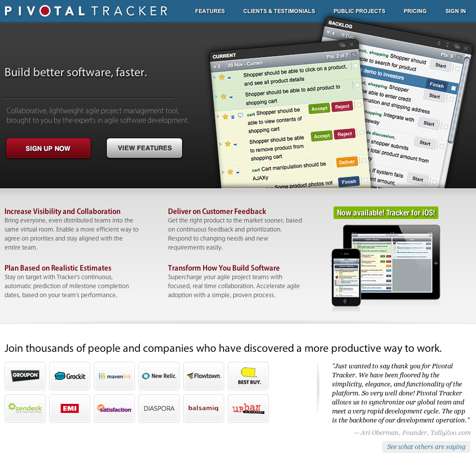 eewee-saas-pivotaltracker-home