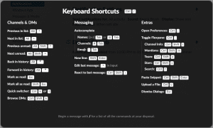 slack liste raccourcis clavier, shortcuts - keyboard shortcuts